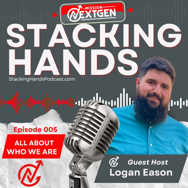 Steve stacks hands with Logan Eason